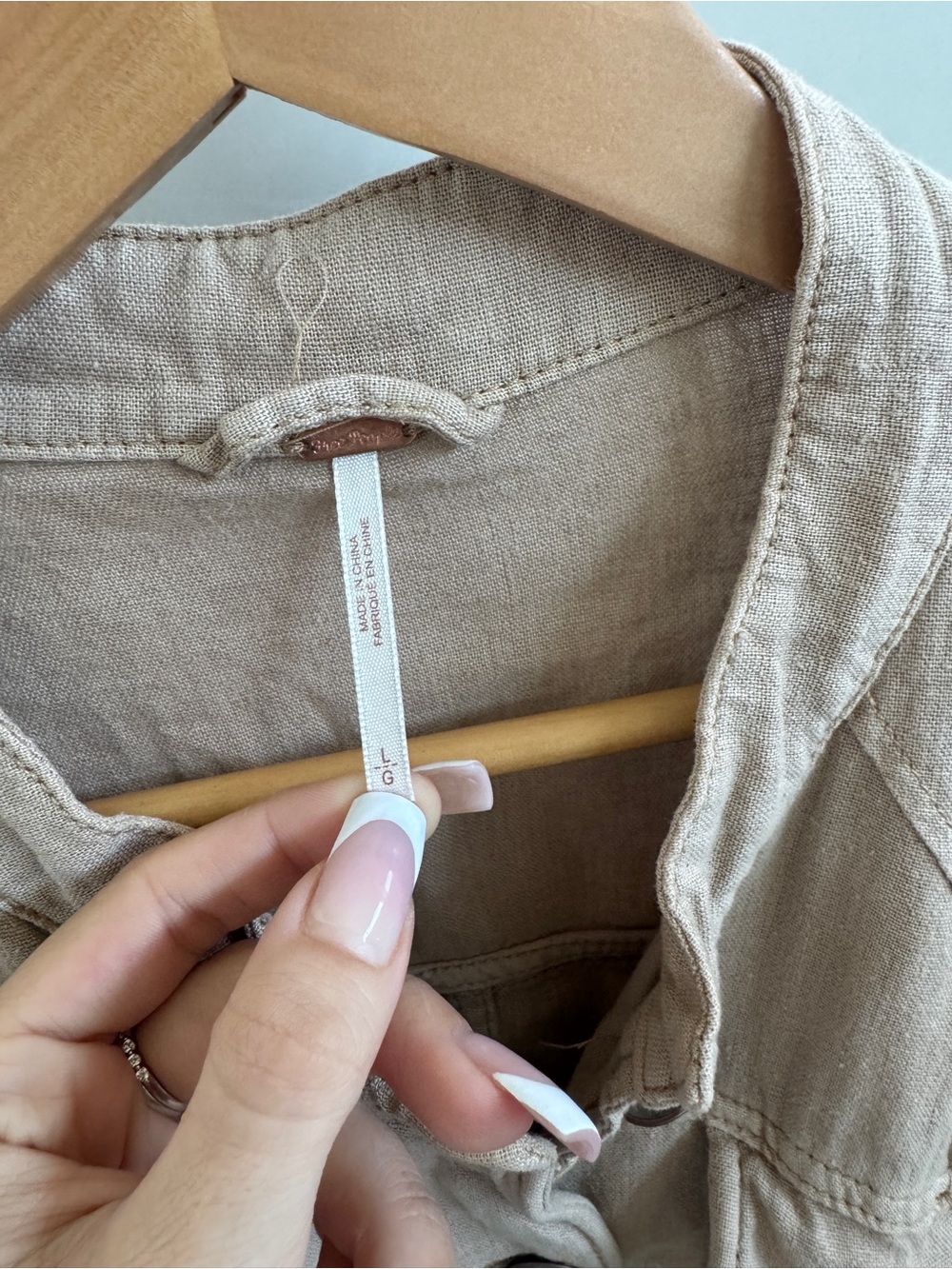 Free People Emilia Utility Jacket with lace trim & tie waist details - size L - Picture 2 of 9